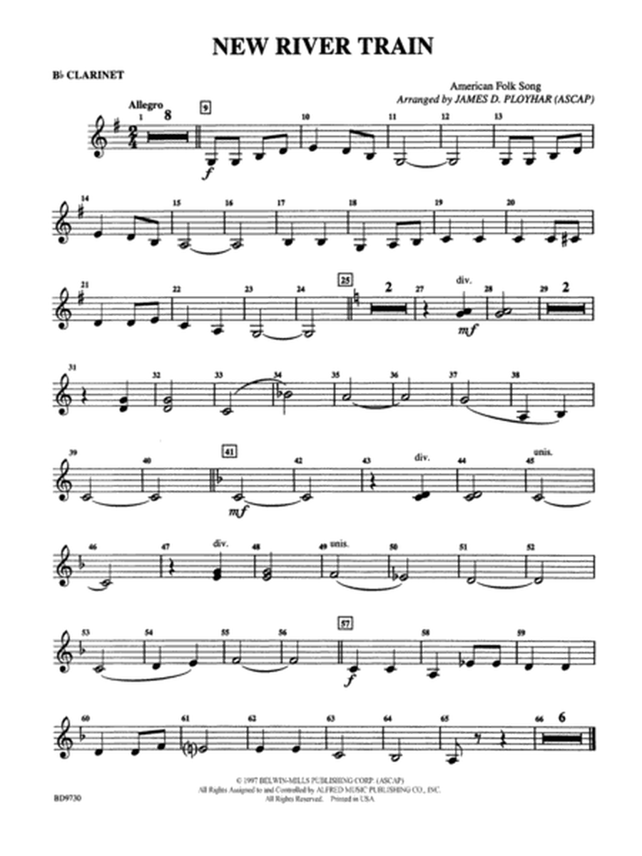 New River Train (American Folk Song): 1st B-flat Clarinet