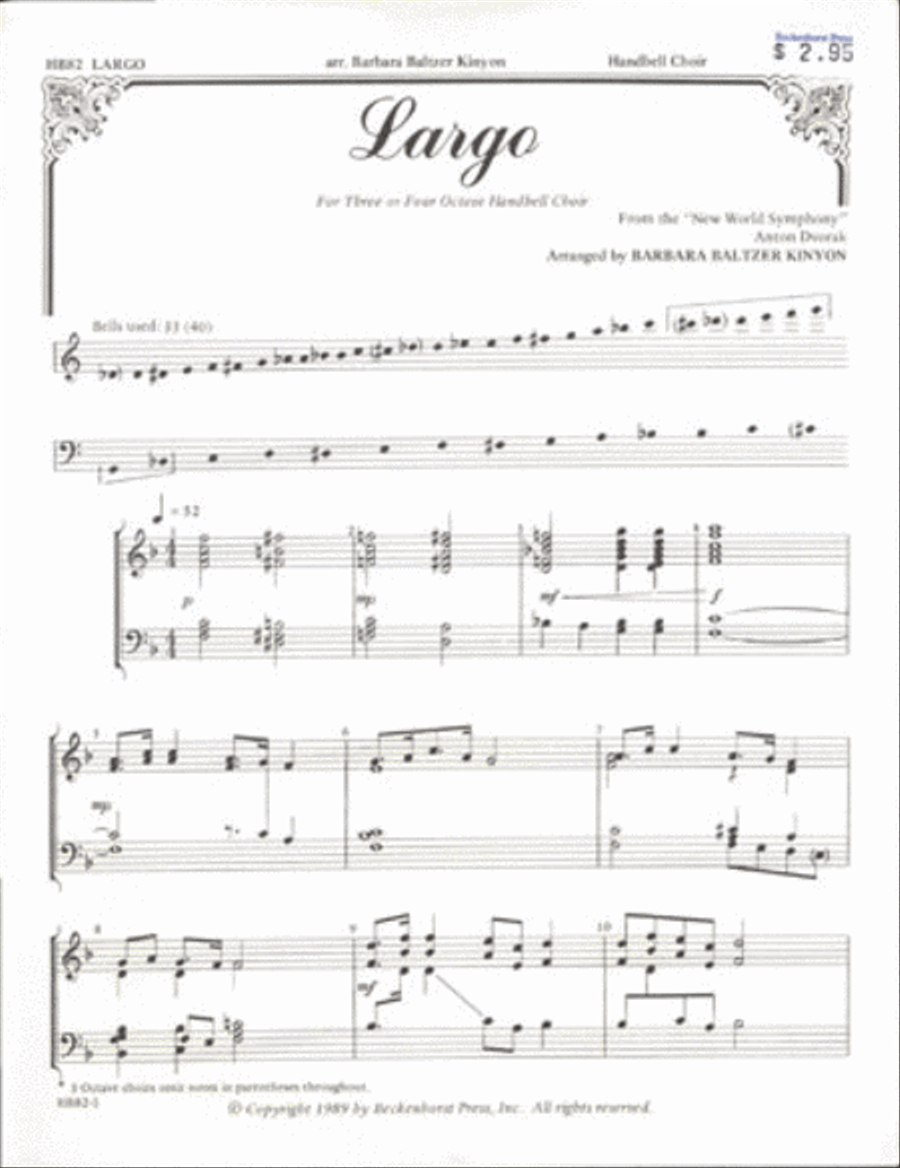 Largo (from the New World Symphony) Handbell Choir scores gallery preview page 1