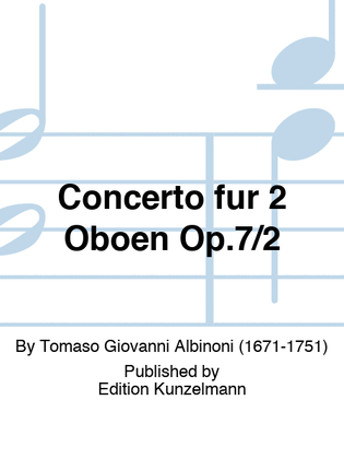 Book cover for Concerto for 2 oboes Op. 7/2