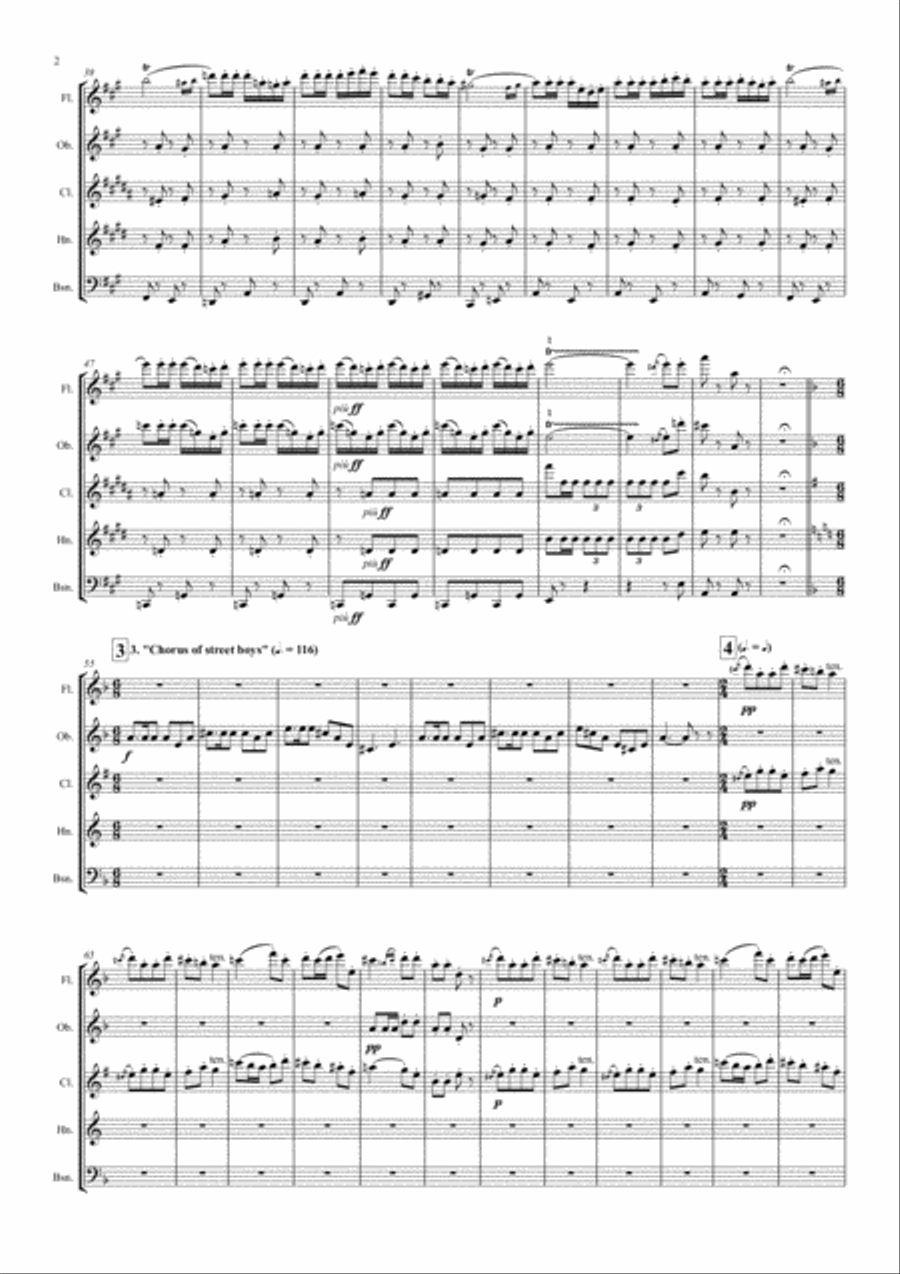 Carmen Fantasy Woodwind Quintet scores gallery preview page 2