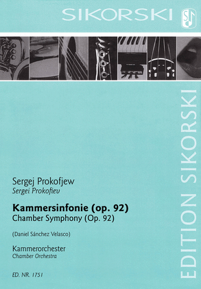 Book cover for Chamber Symphony for Chamber Orchestra, Op. 92
