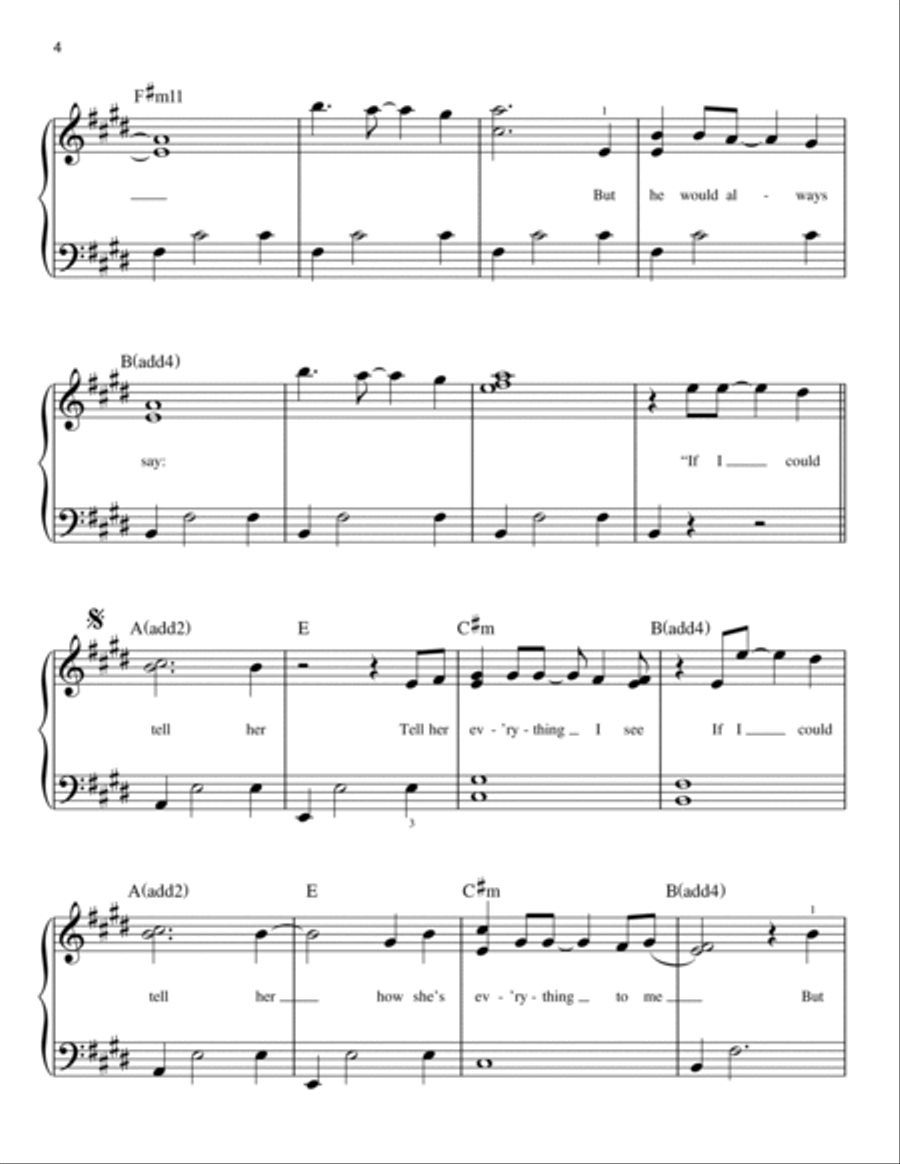 If I Could Tell Her (from Dear Evan Hansen) Easy Piano scores gallery preview page 4
