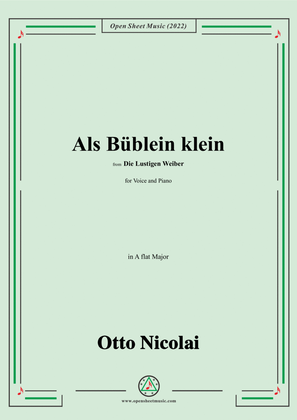 Nicolai-Als Bublein klein,in A flat Major,from Die Lustigen Weiber