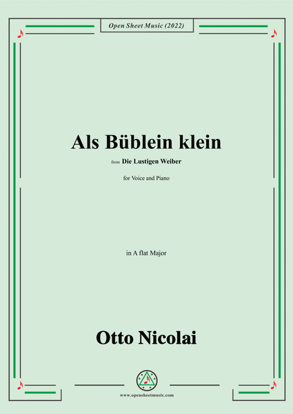 Nicolai-Als Bublein klein,in A flat Major,from Die Lustigen Weiber