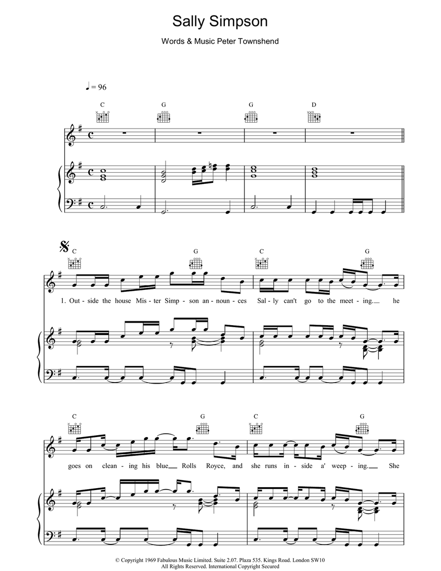 Sally Simpson Guitar scores gallery preview page 1
