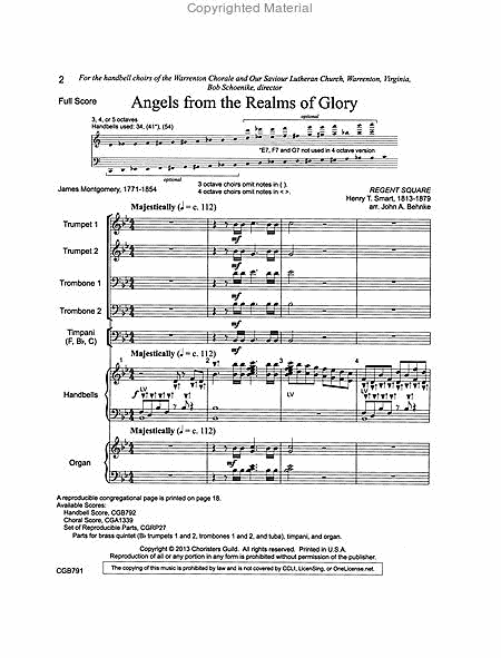Angels from the Realms of Glory - Full Score image number null