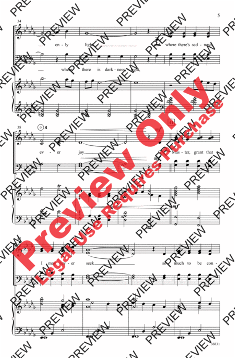 Make Me a Channel of Your Peace 4-Part scores gallery preview page 5