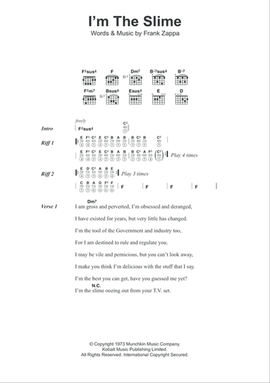 I'm The Slime Guitar scores gallery preview page 1