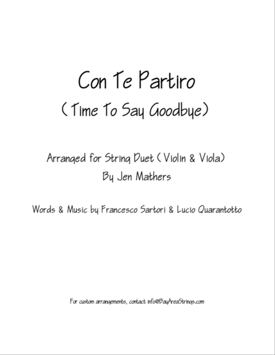 Con Te Partiro (time To Say Goodbye) String Duet scores gallery preview page 1
