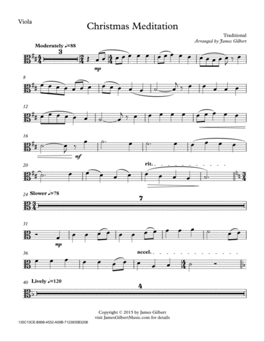 Christmas Meditation Viola scores gallery preview page 6
