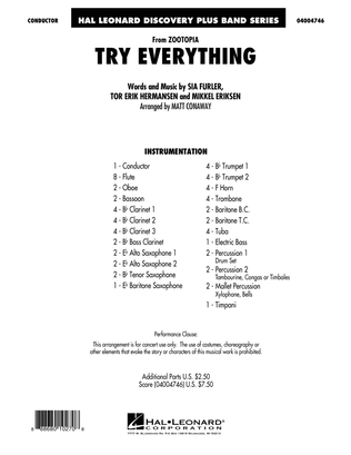 Book cover for Try Everything (from Zootopia) - Full Score