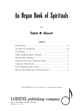 An Organ Book Of Spirituals