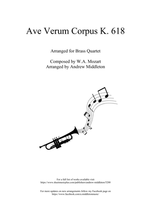 Ave Verum Corpus K. 618 arranged for Brass Quartet