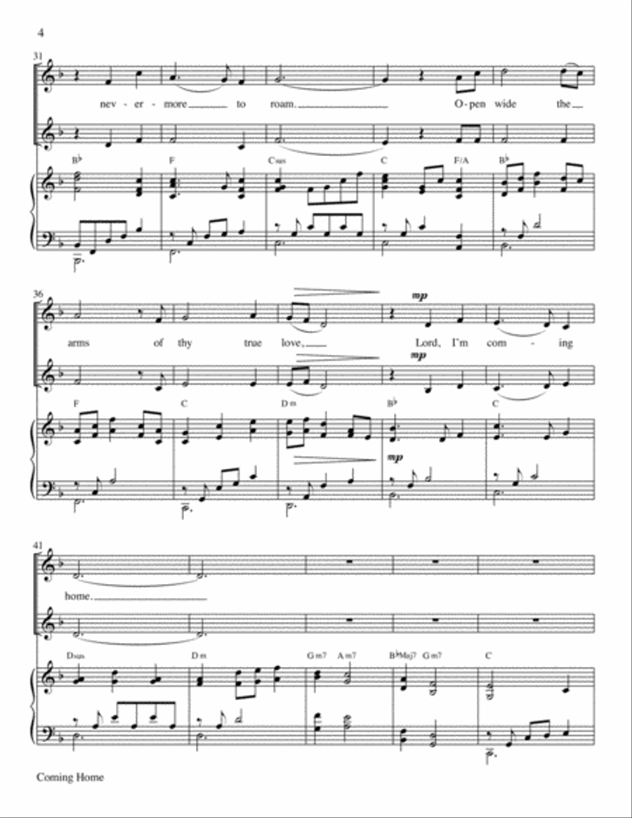 Coming Home Voice scores gallery preview page 4
