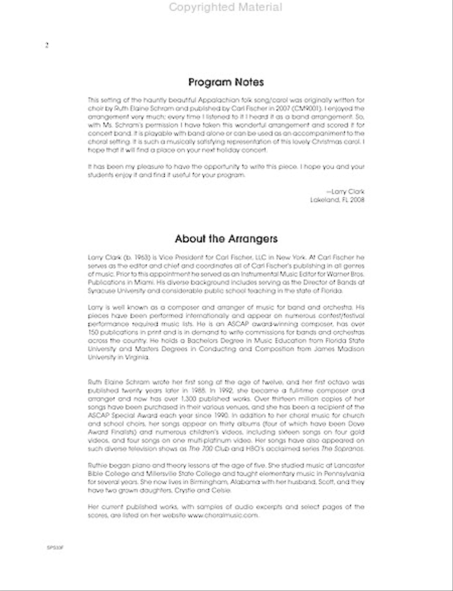 I Wonder As I Wander I Wonder As I Wander Concert Band scores gallery preview page 3
