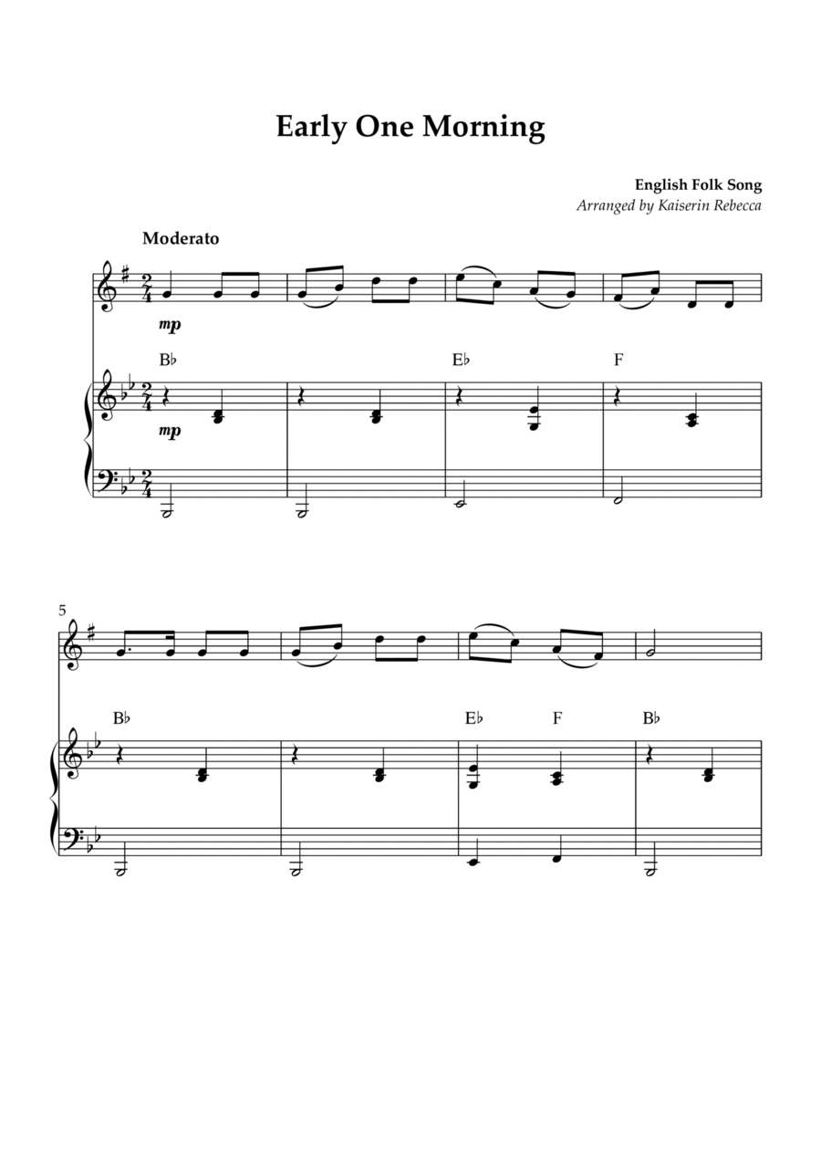 Early One Morning Alto Saxophone scores gallery preview page 1