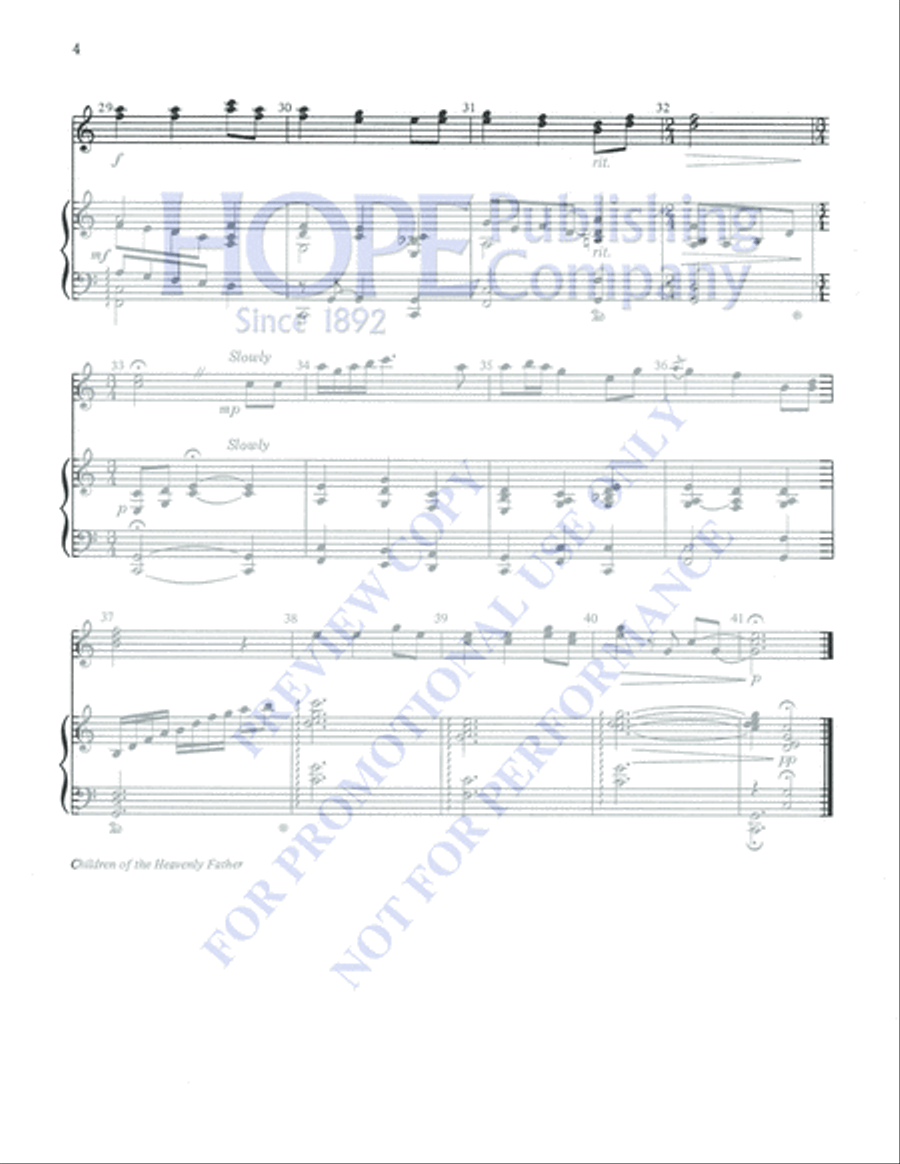 Children of the Heavenly Father Percussion scores gallery preview page 4