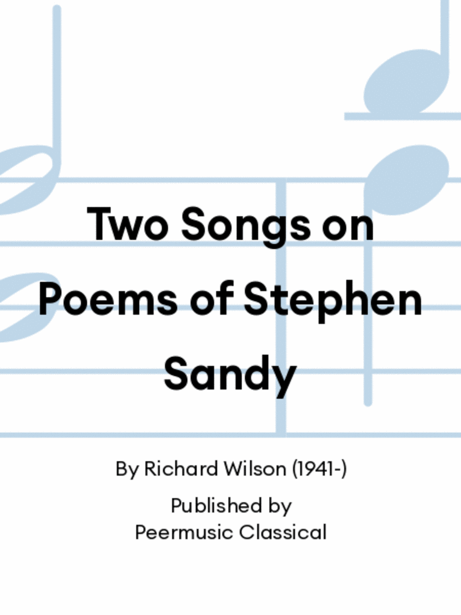 Two Songs on Poems of Stephen Sandy Chamber Music scores gallery preview page 1
