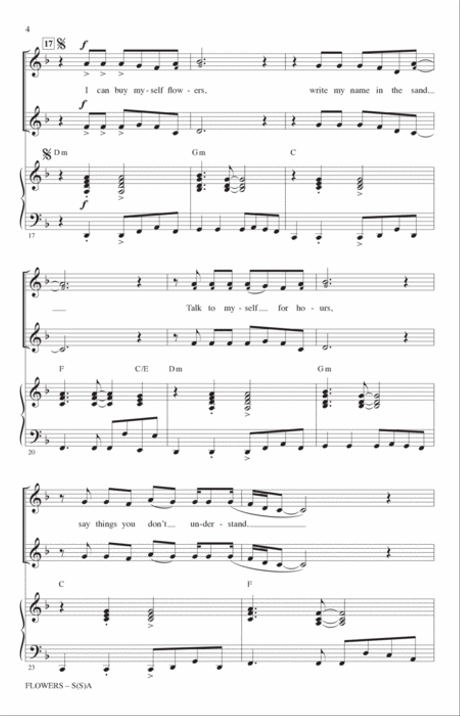 Flowers (arr. Mark Brymer) SSA scores gallery preview page 3