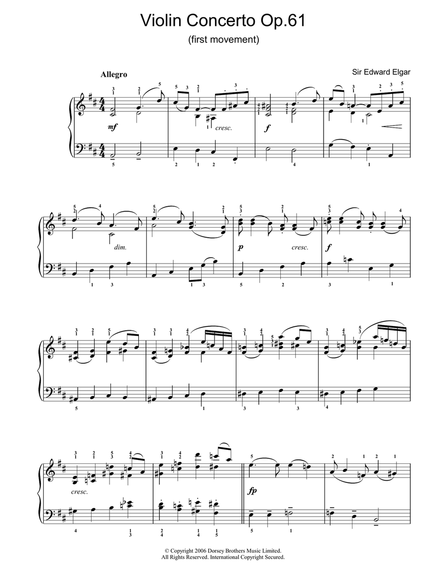 Violin Concerto Op.61 (first movement) Violin Solo scores gallery preview page 1