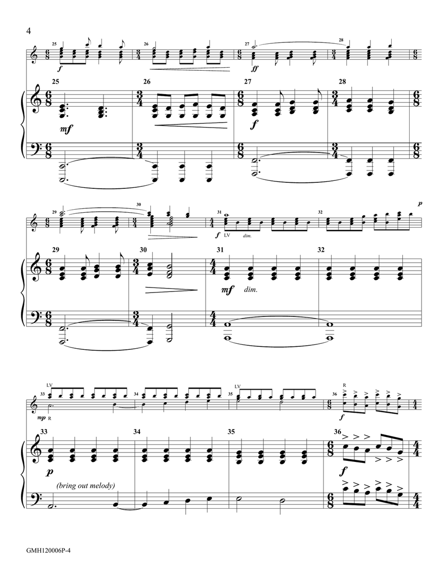 Shouts of Acclamation (piano accompaniment for 12 bell version) Handbell Choir scores gallery preview page 4