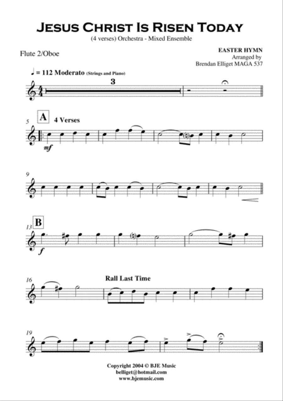 Jesus Christ Is Risen Today (Easter Hymn) - Orchestra or Mixed Ensemble Full Orchestra scores gallery preview page 4