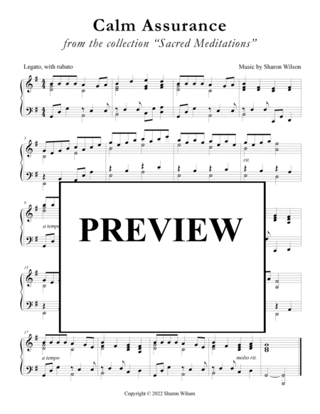 Sacred Meditations (A Collection of 12, One-Page Interludes for Solo Piano) image number null