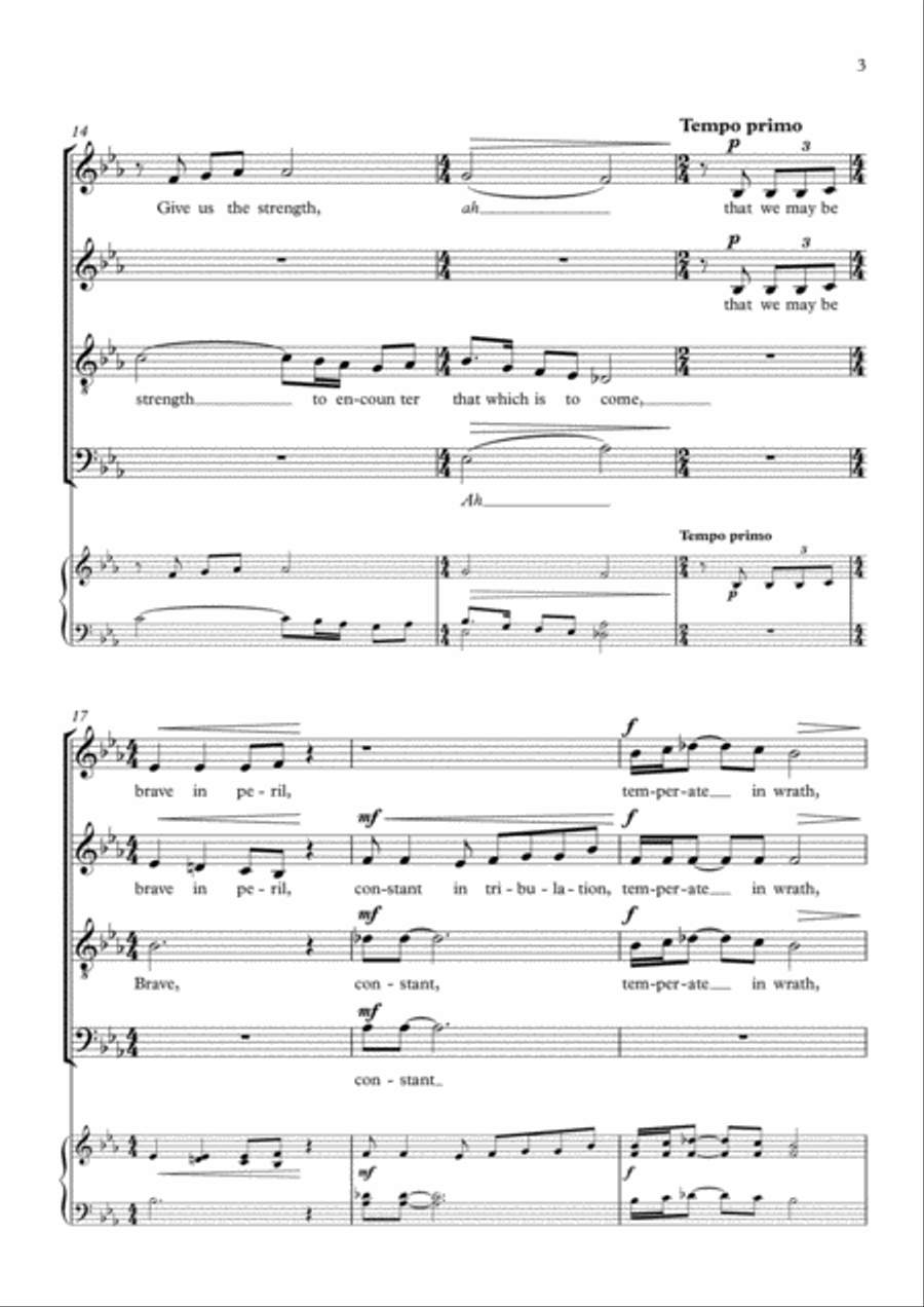 Stevenson Prayer and Epitaph (Give us grace) 4-Part scores gallery preview page 4