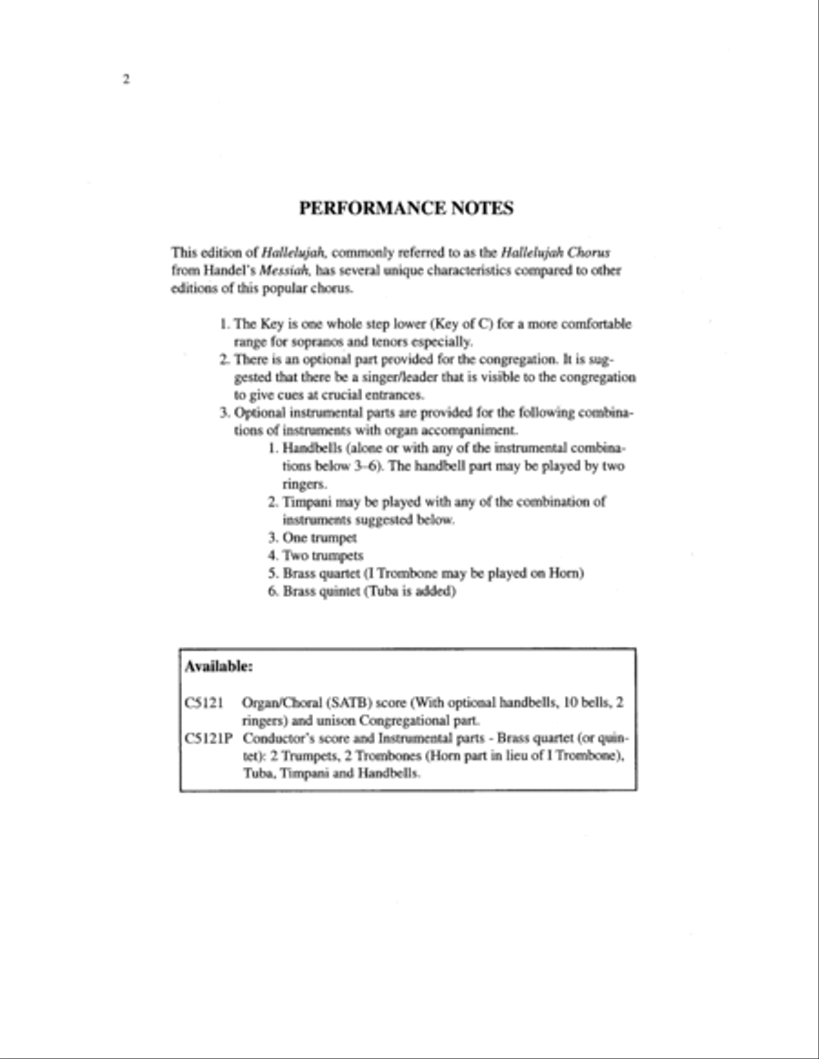 Hallelujah Chorus 4-Part scores gallery preview page 2