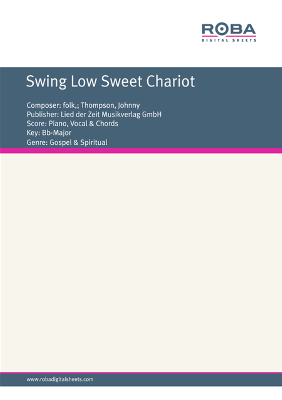 Swing Low Sweet Chariot Voice scores gallery preview page 1