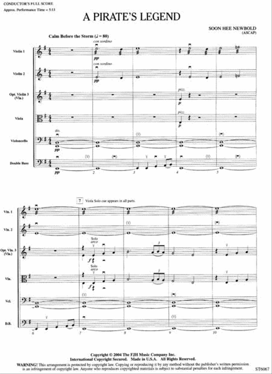 A Pirate's Legend String Orchestra scores gallery preview page 2