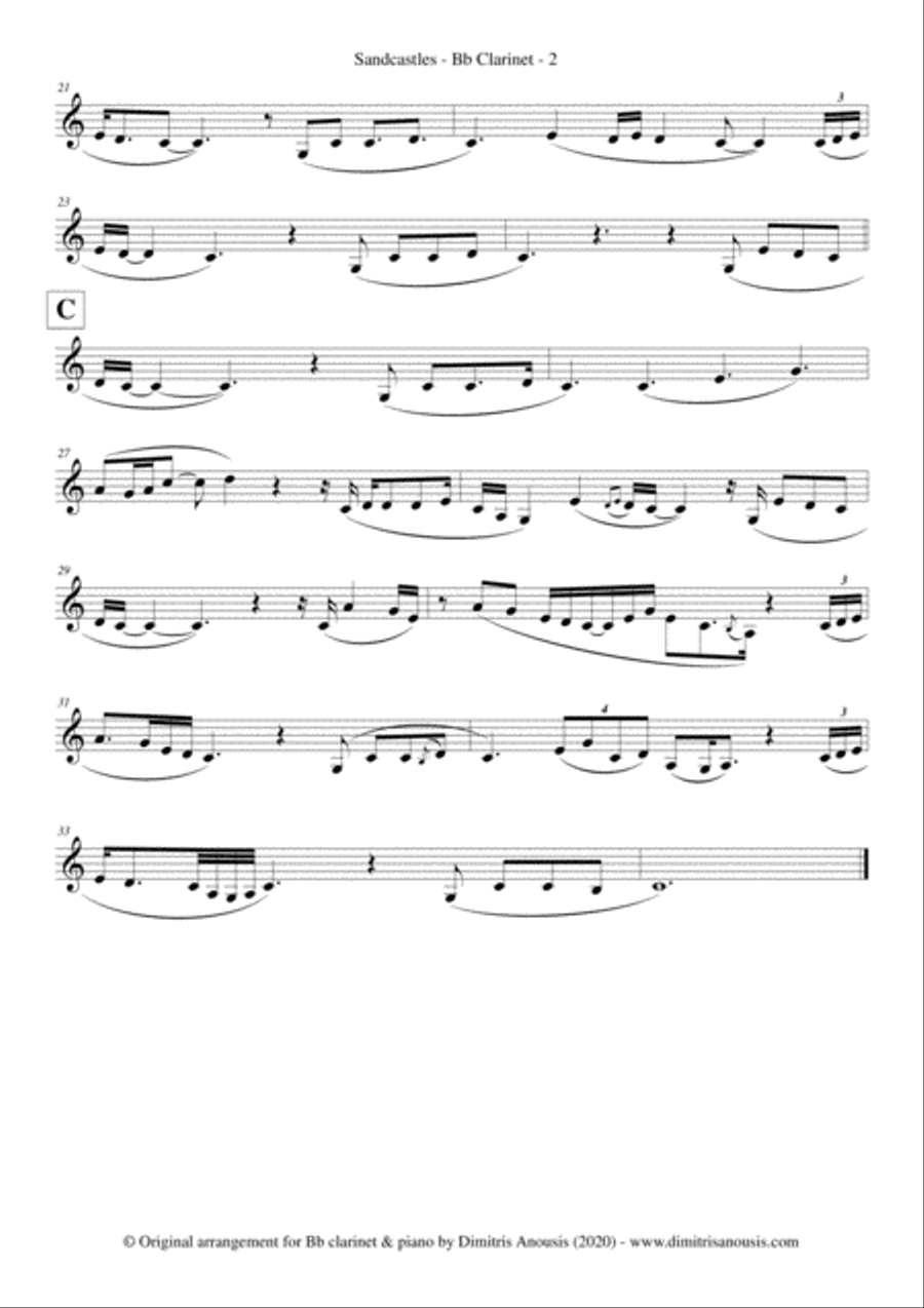 Sandcastles Clarinet Solo scores gallery preview page 4