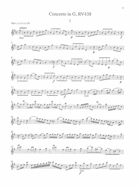 Vivaldi - 3 Concerti for Flute & Orchestra: D Major (RV427); F Major (RV434); G Major (RV438) image number null