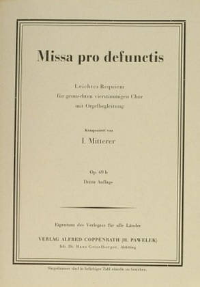 Book cover for Missa pro defunctis