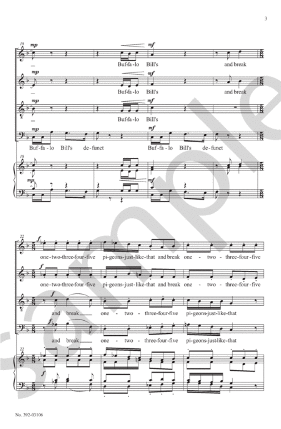 4 e e cummings Songs 4-Part scores gallery preview page 5