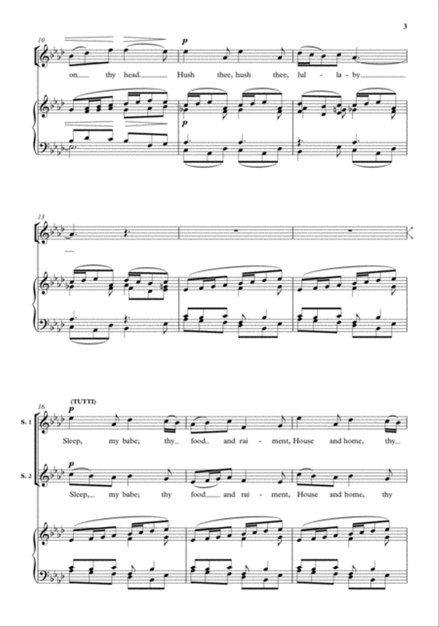 Watts' Cradle Song 2-Part scores gallery preview page 2