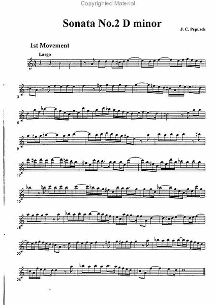 Sonata No. 2 in D minor Alto Recorder - Sheet Music