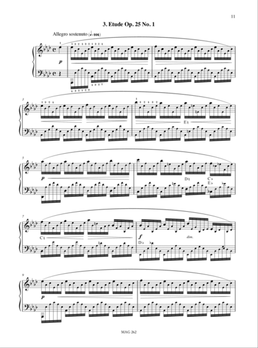 3 Etudes (Op. 10 Nos. 5 and 11, Op. 25 No. 1) for Harp. Transcription by Wilhelm Posse (1852-1925) Harp scores gallery preview page 4