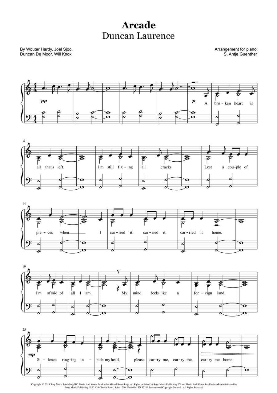 Arcade Easy Piano scores gallery preview page 1