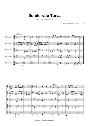Book cover for Rondo Alla Turca by Mozart for French Horn Quintet