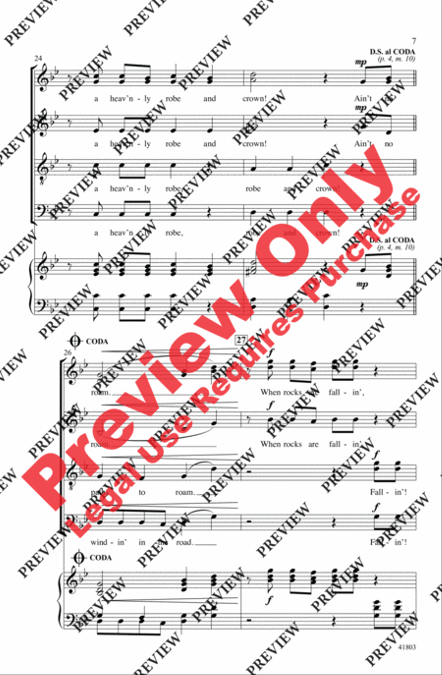 Ain't No Windin' in the Road 4-Part scores gallery preview page 7