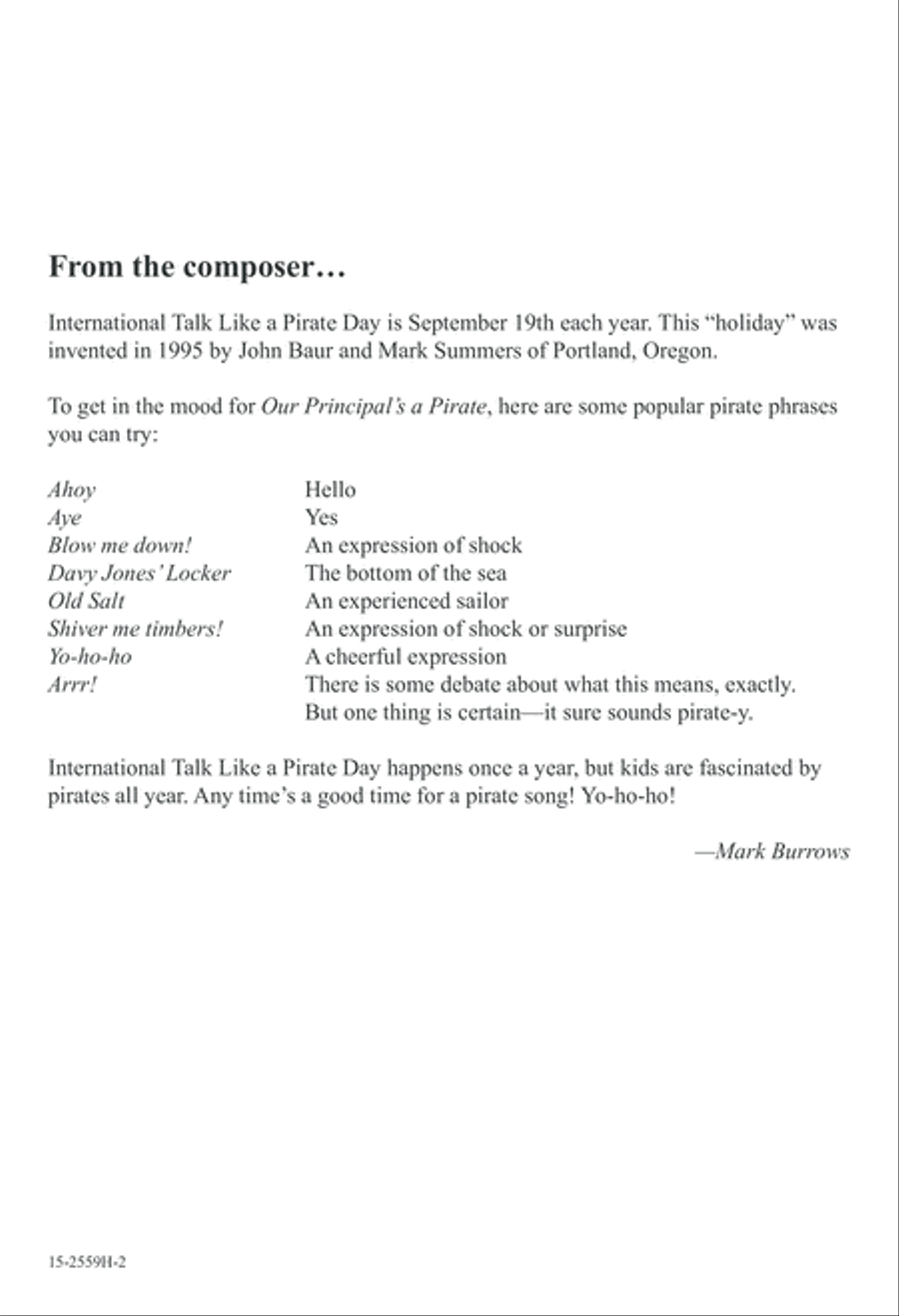 Our Principal's a Pirate 2-Part scores gallery preview page 3