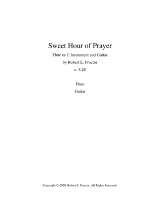 Book cover for Sweet Hour of Prayer for Flute (C instrument) and Guitar