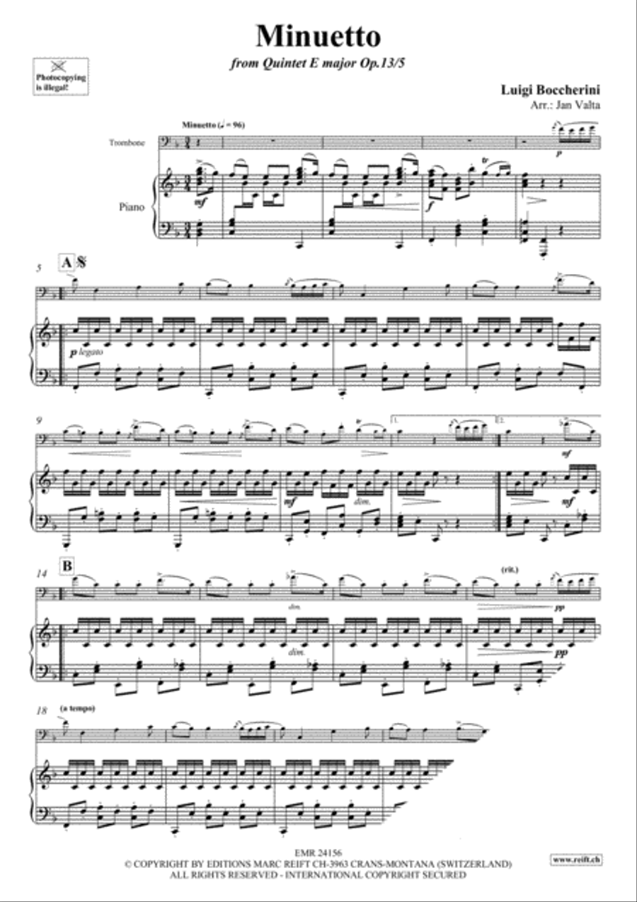 Minuetto Piano Accompaniment scores gallery preview page 3