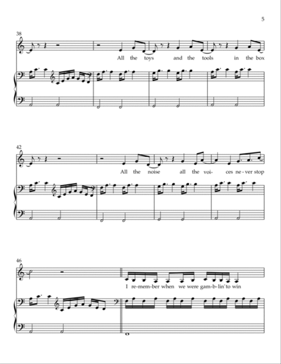 Theme From Gold Guns Girls Piano, Vocal, Guitar scores gallery preview page 5