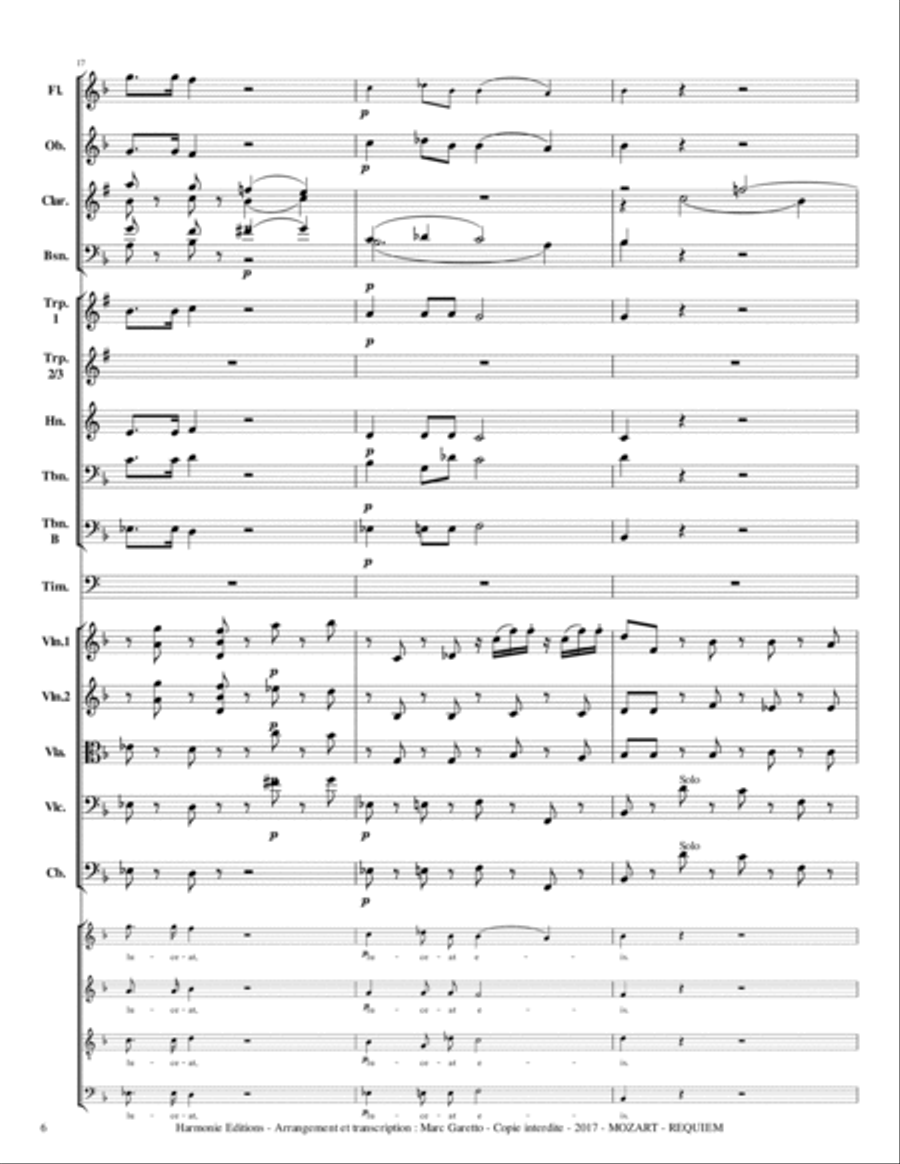MOZART - REQUIEM K. 626 - Introitus Requiem Aeternam Full Orchestra - SCORE & PARTS Full Orchestra scores gallery preview page 6