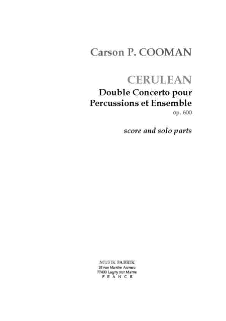 Cerulean: Double Concerto for 2 Percussionists
