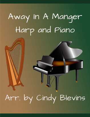 Book cover for Away In A Manger, Harp and Piano Duet