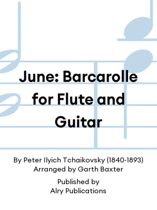Book cover for June: Barcarolle for Flute and Guitar