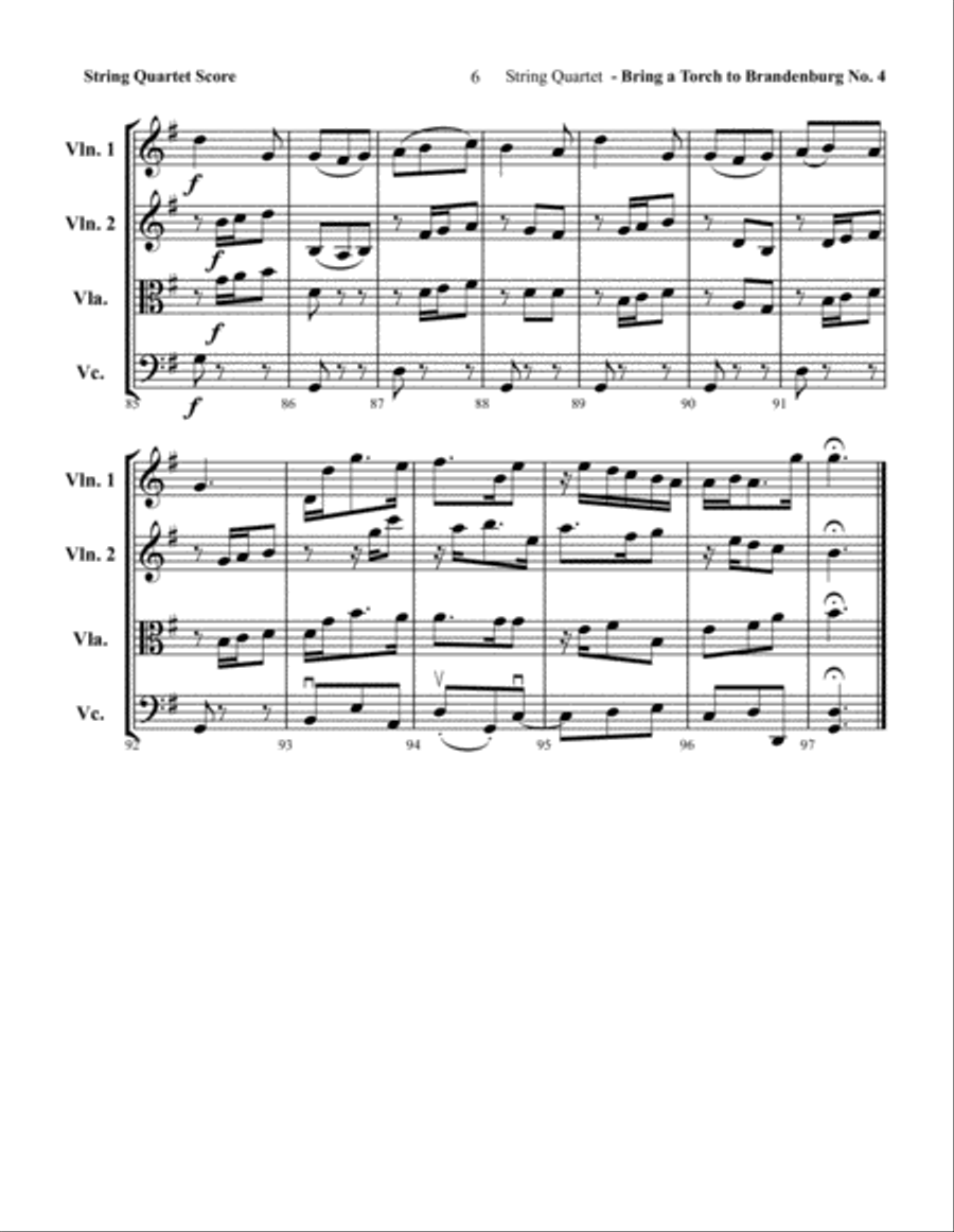 Bring a Torch to Brandenburg No.4 Chamber Orchestra scores gallery preview page 6